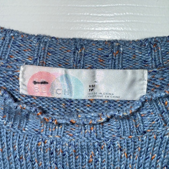 Free People Beach Gio Sweater Set Speckled Relaxed Crop Harem Pant Blue Speckled - Picture 4 of 4